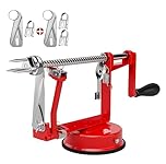 ARSUK Apple Peeler (3 Replacement Blades) Slicer Corer 3 in 1 Fruit Peeler Machine for Potatoes Stainless Steel Adjustable Blade for Easy Kitchen Use with Anti Slip Powerful Suction Base