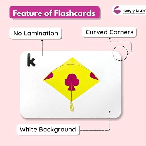 Hungry Brain Small Alphabet Flash Cards for Toddlers & Kids | Montessori Early Learning Cards for Babies | Educational Toy for Ages 3 Months to 6 Years | Fun Preschool Activity & Gift