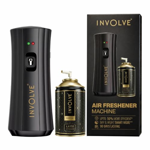 Image of Involve Luxe Automatic Air Freshener Machine Kit with Festiva Refill | Automatic Room Freshener | Up to 2200 Sprays | 225ml | Adjustable Spray Control | Long Lasting Fragrance for Home & Office