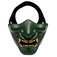 NC Mezza Maschera Da Softair Kabuki - Maschera Protettiva Per Airsoft, Paintball, Halloween, Leggera In TPU Con Prese D'Aria, Taglia Unica Adolescenti E Adulti