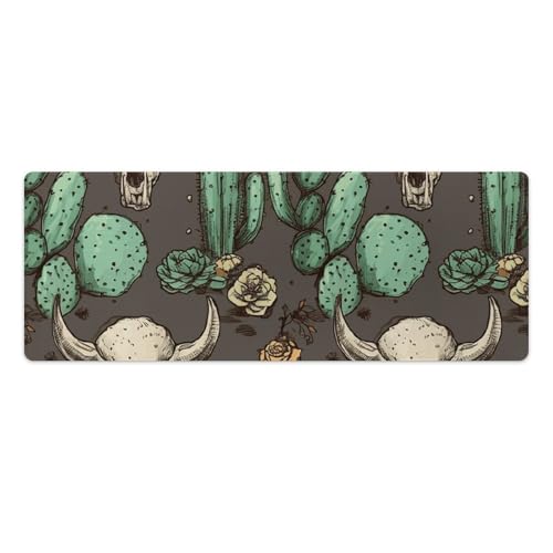 Tapis de souris de jeu imperméable grand format à base antidérapante motif cactus