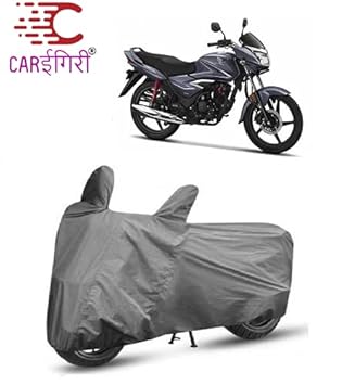 Carigiri Grey Bike Cover for Honda Shine(Triple Stitched,Mirror Pockets,UV Resistant,Dustproof)
