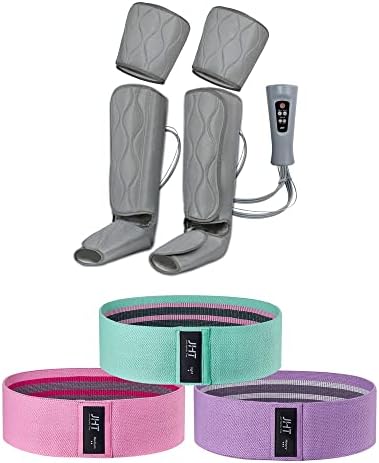 JHT Full Leg Massager & Resistance Bands, Foot Calf Thigh Workout Relaxation, Help Fibromyalgia Pain Burning Relief Relaxing Swelling Muscle Soreness After Day Workout