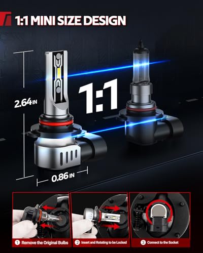 Image of Torchbeam H13 /H10 LED Bulbs Combo, 75000LM 6500K Bright White, 1:1 OEM Fit with Enhanced Dual Cooling, Fits Ford F150 2004-2014, F250 /F350 2005-2020, Dodge Dakota 2005-2009, Pack of 4