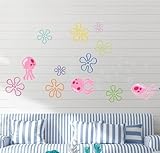 Dripykiaa Jellyfish Bubbles Wall Stickers Under The Sea Ocean Wall Decals Decorations for SUV Van Bedroom Bathroom Children's Room Wall Decor for Boys Girls Teens Adults