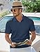 JMIERR Mens Casual Polo Shirt Summer Short Sleeve Vacation Button Beach Knit Golf T Shirts, XL, Blue