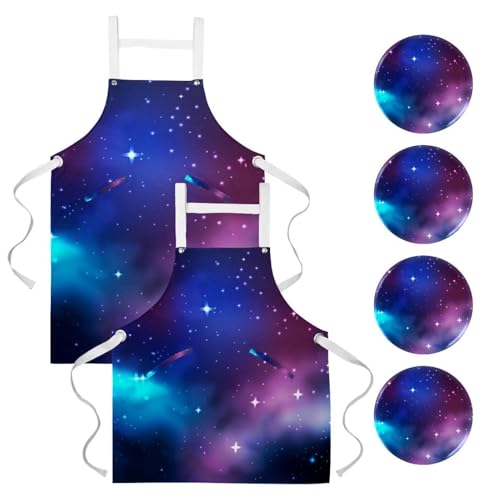 Tablier de serveuse et cuisine lot de 2 pour la pâtisserie et le bistrot multicolore