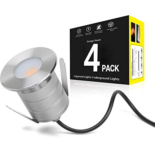 Landscapestation Led Recessed Deck Step Light, 3W Low Voltage Dc12V-24V 3000K Warm White Outdoor Stair Lighting, Ip67 Waterproof In-Ground Well Light For Pathway, Ground, Fence, Garden (4 Packs) #TOP17