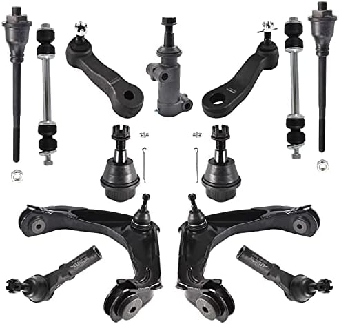 ASTARPRO 13pcs 8-lug Suspension Kit Front Upper Control Arms w/Ball Joints /Idler Arm And Pitman Arm/Tie Rod End Replacement for Avalanche Silverado 2500 3500HD Suburban GMC Sierra Yukon Hummer H2