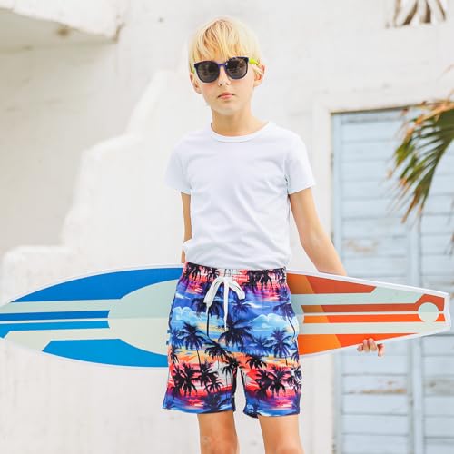 TUONROAD Boys Swim Trunks with Compression Liner Quick Dry Board Shorts with Boxer Brief Lined Bathing Suit 8-20 Years