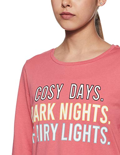 Image of Amazon Brand - Eden & Ivy Women's T-Shirt & Pyjama Set Loose Fit Pyjama (EI /SW /EIPS02 Pink & Grey S)