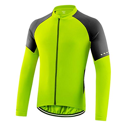 7VSTOHS Maillot de cyclisme à manches longues pour homme - Respirant et confortable - Fermeture éclair intégrale Cover