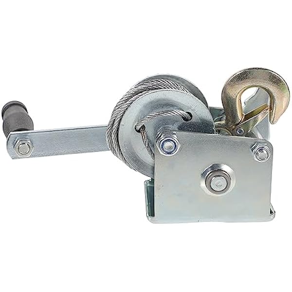 Wciągarka z korbą ręczną, 500 funtów przekładnia holownicza korba ręczna 18x13cm 500lb ładowanie łodzi metalowa przyczepa Ratchet Marine