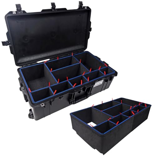 Upgrade LAFENLIN DIY Divider System for Pelican 1615 Case, Customizable Organizer with U-Clips & Red Pull Tabs, Secure Foam Inserts for Tools, Camera, Medical, Tactical Gear (Case NOT Included)
