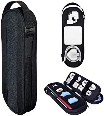 SIDE BY SIDE - Premium Pouch Organizer for Tech, Electronics, Cords, Chargers - Everyday Carry Bag for Cables, Gadgets, Accessories - Storage Case for Travel Essentials for Flying. (Shadow)