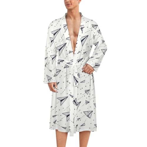 Kimono léger homme pour le bain motif avion vintage respirant