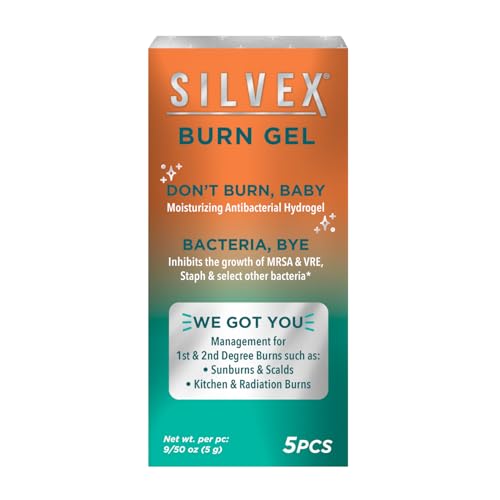 SILVEX Burn Gel Nano Silver First Aid Topical for 1st & 2nd Degree Burns