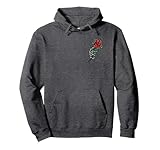 Skeleton Hand Red Rose Flower Pullover Hoodie