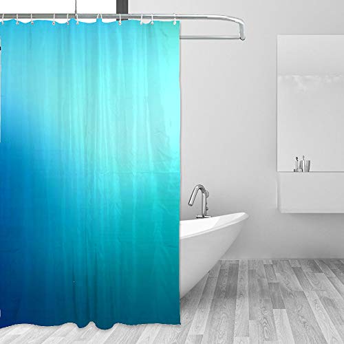 Rideau de douche tissu polyester imperméable baignoire bleu sarcelle