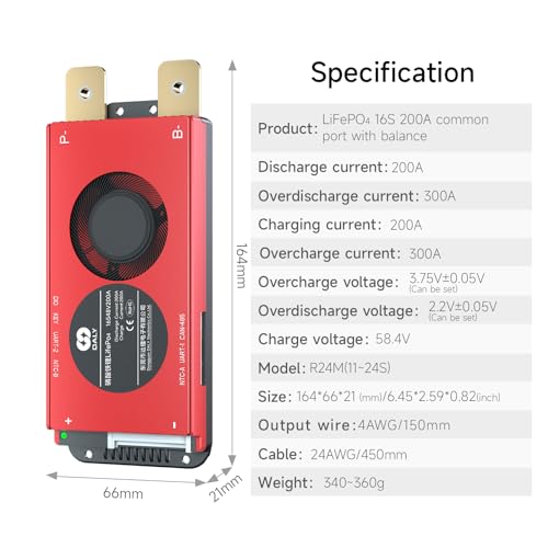 Image of DALY Smart BMS 16S 48V 200A LiFePO4 with WiFi Bluetooth Module CAN RS485