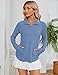 LOMON Womens Workout Tops Long Sleeve 1/4 Zip Uv Sun Protection Quick Dry Hiking Athletic Shirts Rash Guard Upf50+（Haze Blue,S）
