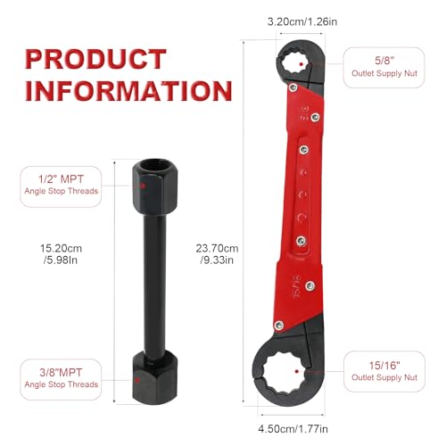 JFJJ Plumbing Tools,Angle Stop-On Wrench kit,High-Precision Angle-on Wrench for Efficient Valve and Pipe Installations plumbers Removal Tool for Plumbers for Bathroom&Kitchen by JFJJ - Image 2