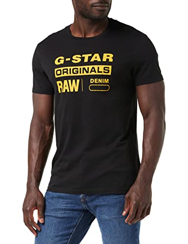 G-STAR RAW, Homme T-Shirt Raw. Graphic Slim, Noir (dk black 336-6484), M