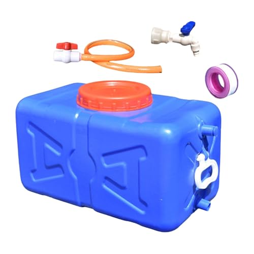 RNXRZANK Contenedor de Almacenamiento de Agua Potable, Cubo de Almacenamiento Horizontal, Garrafa de Agua Grande Y Versátil para Camping, Emergencias, Senderis, Azul 30 Kg