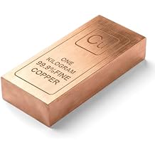 Solid Copper Bar 1 KG2.2lb | 99.9% Pure Copper Cu 999 | Decorative Collectible Ingot for Display, Crafts & Educational Use