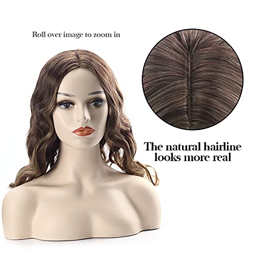 Mulgro Long Wavy Wig Ombre For Women Middle Part Brown Wig Natural Looking Heat Resistant Fiber For Daily Party Use（Brown To Gold） #TOP2
