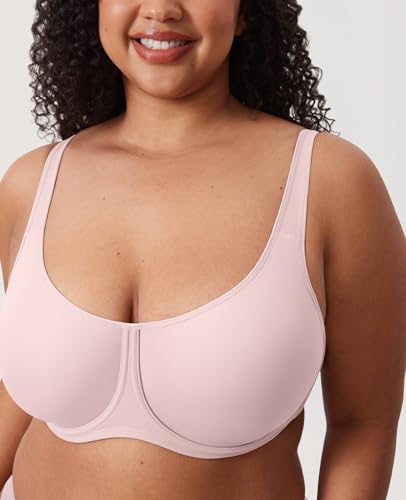 Image of DELIMIRA Women's Confishape Full Coverage Bras | Outside Underwire, No Padding Unlined, Full Coverage, Plus Size, Supportive, Tshirt Bra