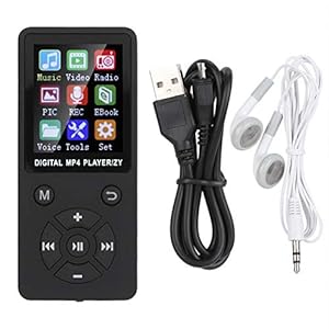 MP3-speler/MP4-speler, T1 Muziek MP3 MP4-speler Bluetooth-ondersteuning 32G Geheugen Tactiekknoppen met acht diagrammen(Zwart)