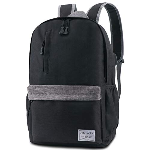 Allinside Mochila de Estilo Casual Ligera  Escolar Impermeable con Puerto de Carga USB