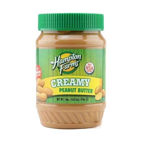 Hampton Farms - USA Grown All-Natural Creamy Peanut Butter - 18 oz. Jar