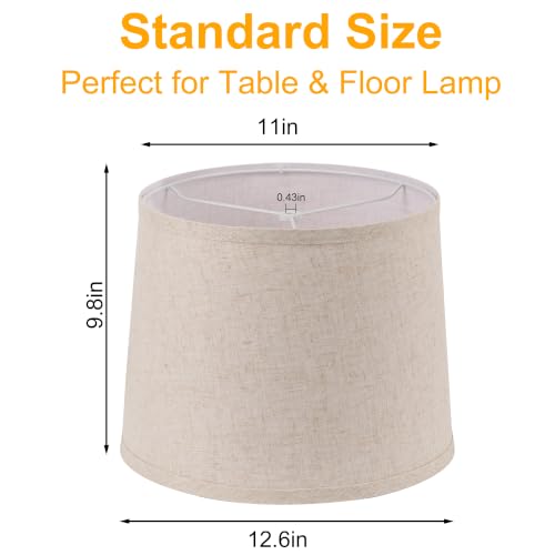 PYKZLU Empire Linen Lamp Shades Set of 2, 11"x12.6"x9.8" with Spider Fitter by PYKZLU - Used condition - Image 3