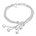 Produktbild LDUDU® Damen Armband mit Herz - Quaste Stil versilbert 925 Frau Armkette Armbänder Armreif Geschenk für Geburtstag Weihnachten Valentinstag Hochzeit, 20cm