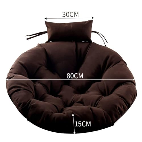 Image of KYNE Round Swing Chair Cushion, Polyester, Outdoor Egg Swing Chair Cushion, Padded Pillow Cushion for Garden Swing, Balcony, Deck (Mahroon1)