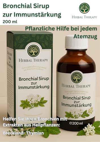 Bronchial Sirup zur Immunstärkung 200 ml – pflanzlicher Sirup mit Thymian – Nahrungsergänzungsmittel für Atemwege & Abwehrkräfte