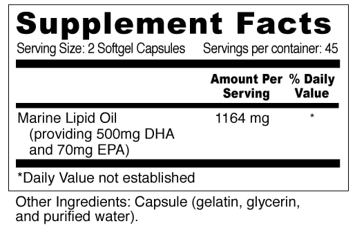 Wellness Resources Daily DHA - Highest Potency & Purity DHA Fish Oil in TG Form (90 Capsules)