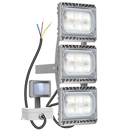 90W Projecteur LED Détecteur de Mouvement Eclairage Murale Extérieur Étanche, Blanc chaud 3000K, 8100LM Lumière Lampe de Sécurité Idéal pour Jardin