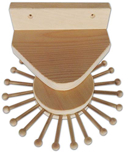 Jamaica Cottage Shop, Inc. All Natural Unfinished Pine Wooden Revolving Tie Rack - Compact Closet Storage for 24 Neck Ties