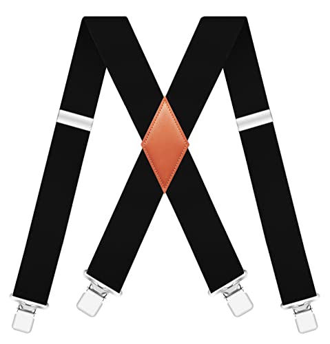 Howwide Suspenders For Men Heavy Duty Clips X-Back Ski Suspenders Snow Pants Elastic Adjustable Brace 2 Inch #TOP1