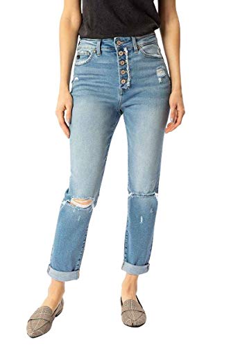 Kan Can Women's High Rise Mom Jeans