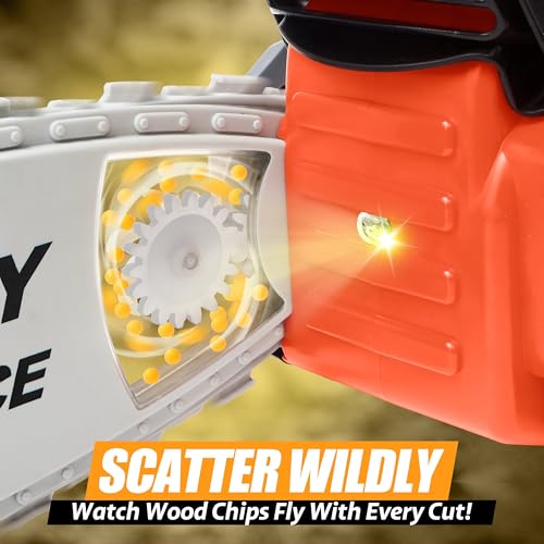 Mighty Force Toy Chainsaw for Kids - Realistic Lights, Sounds & Spinning Action, Safe Design with Easy-Grip Handle, Perfect for Play Boys Aged 3+, Weed Wacker Toy, Birthday Party Favors - Image 3