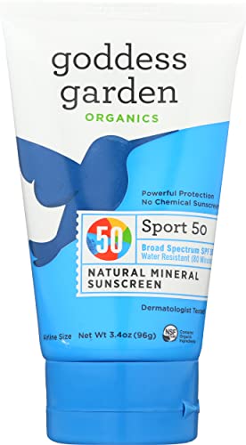 GODDESS GARDEN Sunscreen Sport SPF 50, 3.4 Ounce