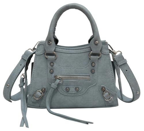 Trendy Vegan Leather Crossbody Bags for Women Small Shoulder Tote Purse Y2k Rivet Handbags Designer Satchels 2025