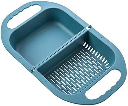 Durable Foldable Fruit Vegetable Washing Basket Strainer Colander Collapsible Drainer With Handle Kitchen Tools Washing Fruit Basket (Color : Dark blue)