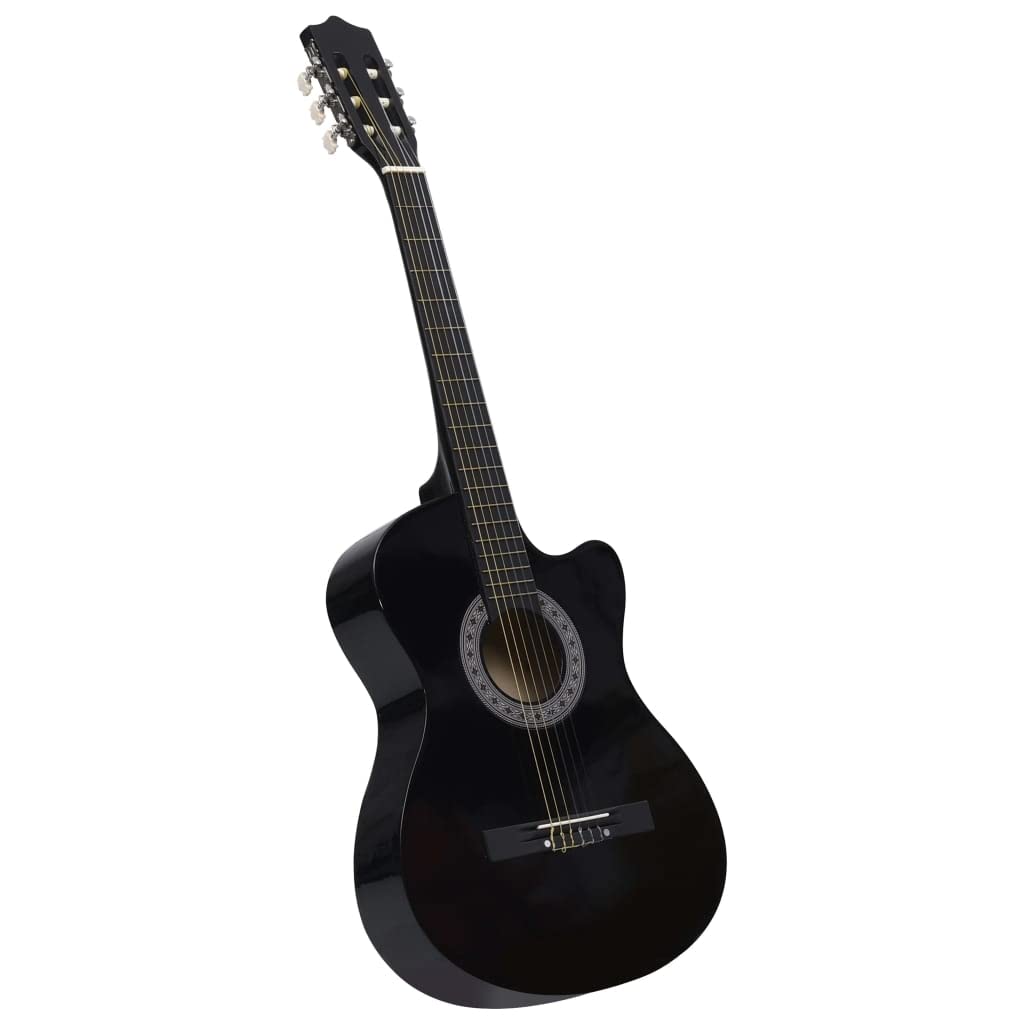 Brokky Set Chitarra Classica Western 12 pz con 6 Corde Nera 38"|Chitarra, Chitarra Ideale per Principianti