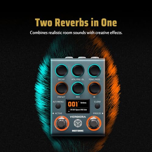 Réverbération stéréo Hotone Verbera avec algorithme XR et 120 IRs pour effets studio
