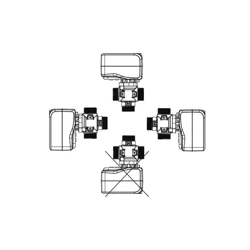 3-Wege-Umschaltventil elektrisch WZP3 mit 230V Motor und Abschaltung DN20, DN25, DN32 AG (1")